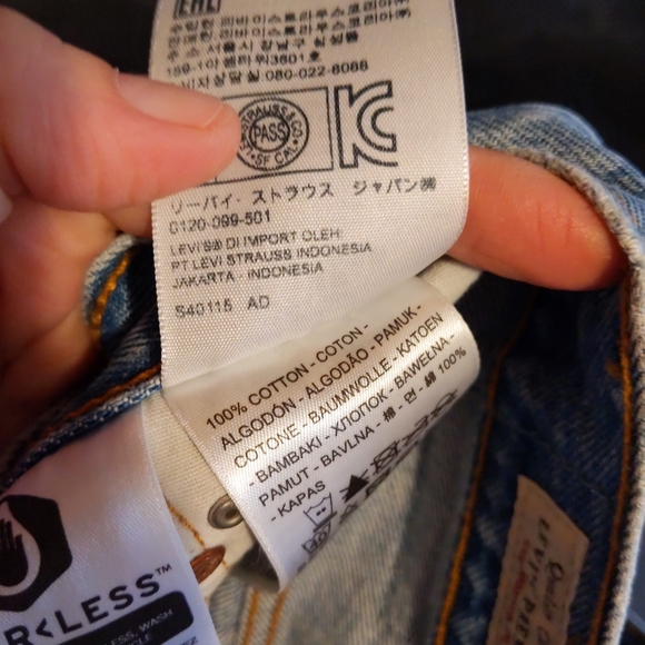 LEVI'S HIGH RISE NON STRETCH SHORTS JEAN WITH RHINESTONES,SIZE 29,NEW - Picture 11 of 15